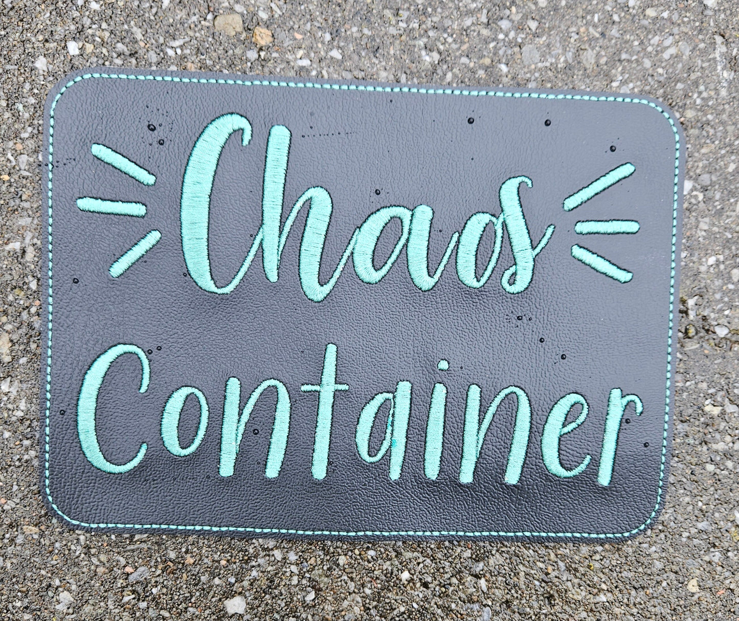 Embroidered Faux Leather Marine Vinyl Stroller Wagon Patch Chaos Container