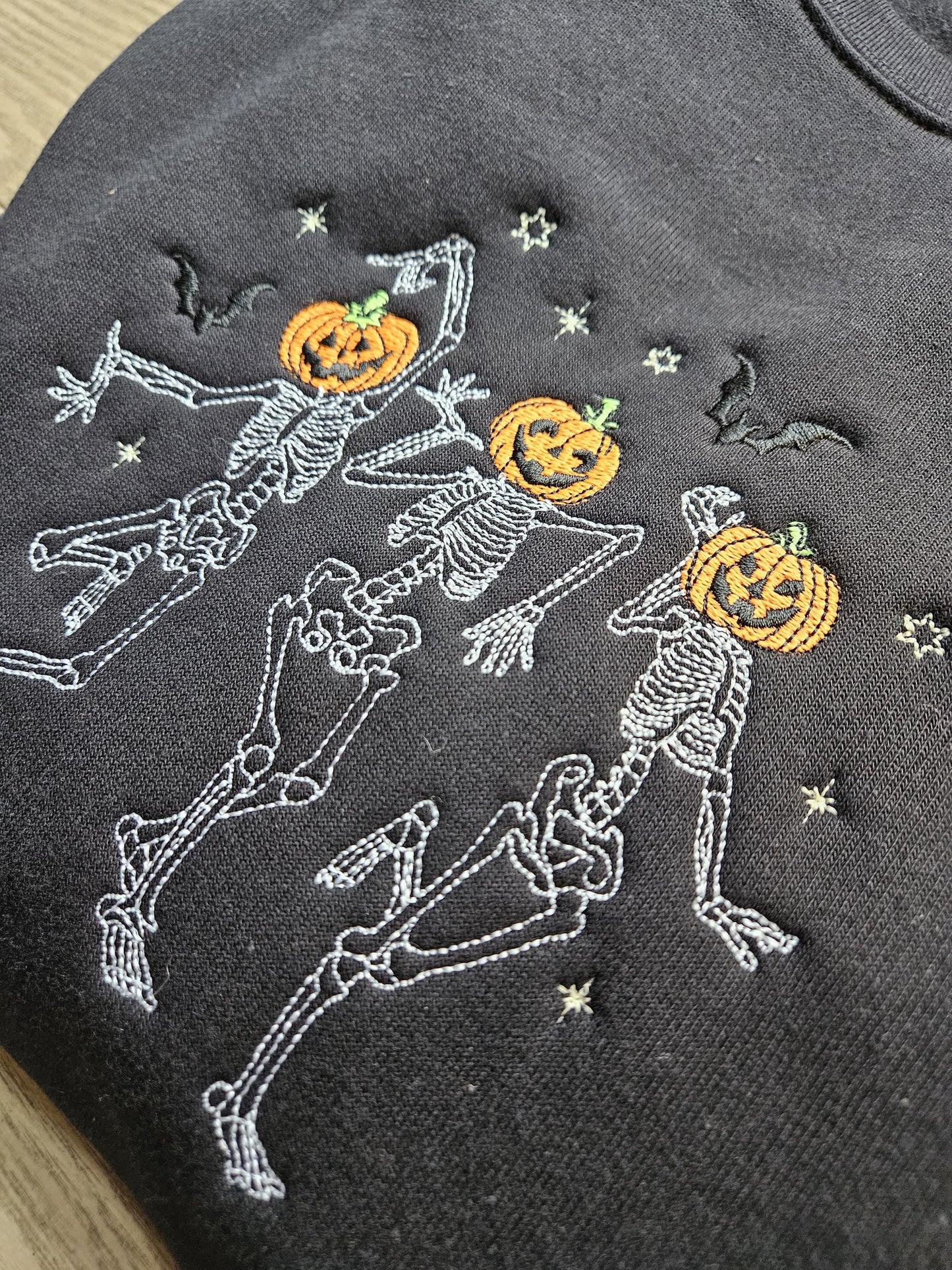 Glow In the Dark Halloween Dancing Skeleton Crewneck Sweatshirt