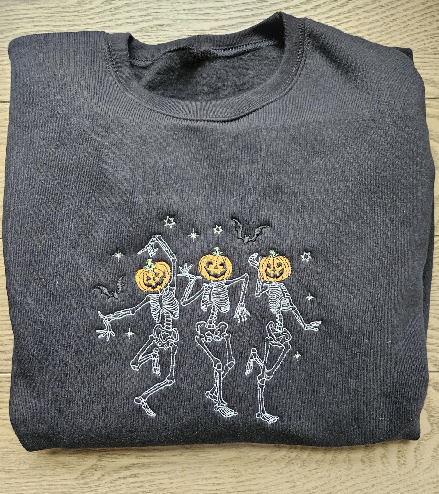 Glow In the Dark Halloween Dancing Skeleton Crewneck Sweatshirt