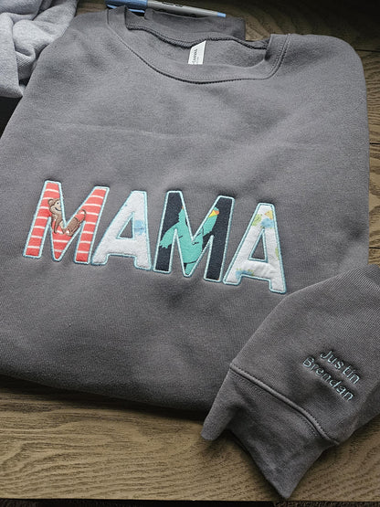 Embroidered Mama Onesie Applique Keepsake Sweatshirt Crewneck