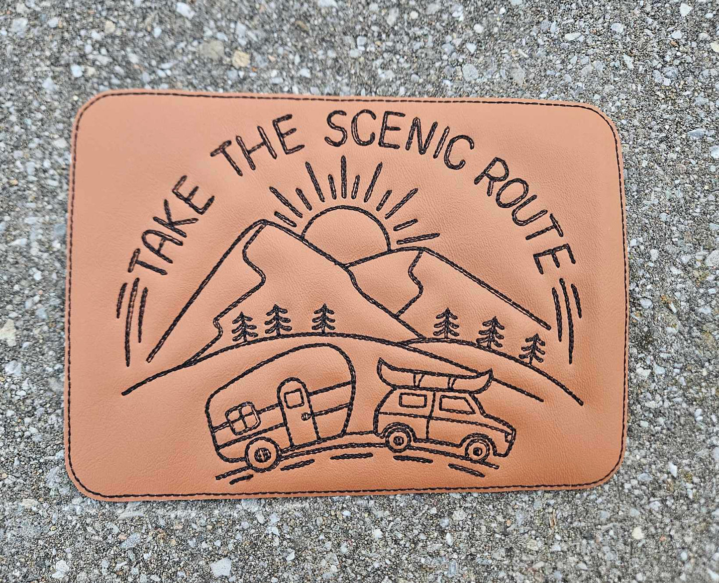 Ready To Ship Patch Take The Scenic Route WITH CLIPS INCLUDED