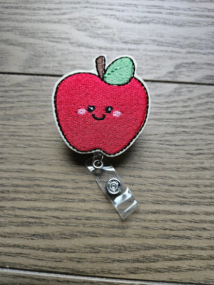 Teacher Apple Feltie Badge Reel Buddy Embroidered Vinyl Teacher Gift