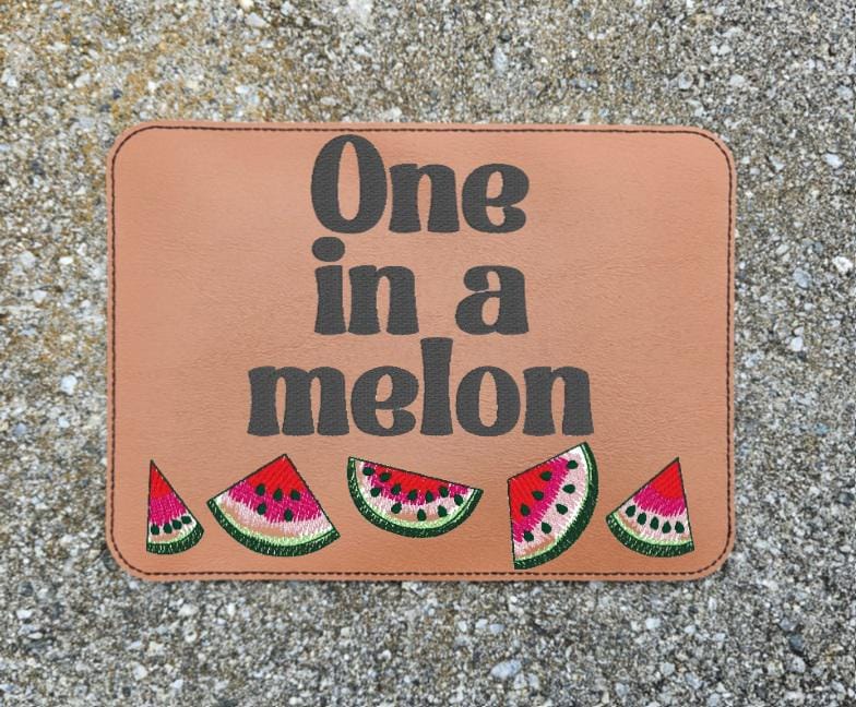 Embroidered Faux Leather Marine Vinyl Stroller Wagon Patch One In A Melon Watermelon