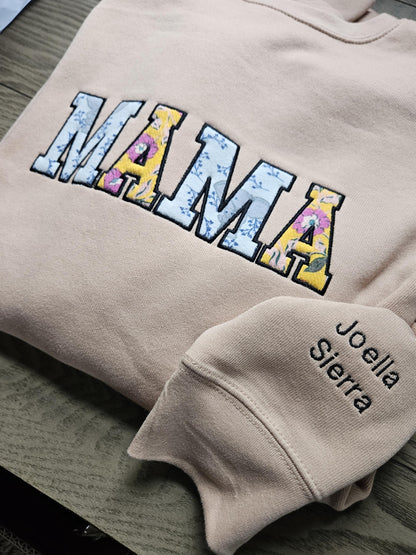 Embroidered Mama Onesie Applique Keepsake Sweatshirt Crewneck