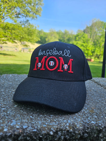 Baseball Mom Hat Customizable Puff Embroidery Cap