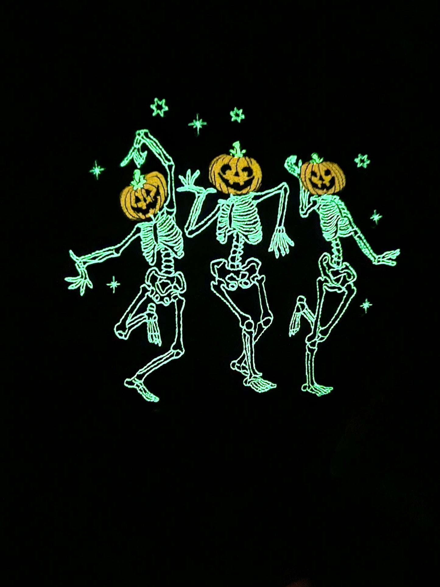 Glow In the Dark Halloween Dancing Skeleton Crewneck Sweatshirt