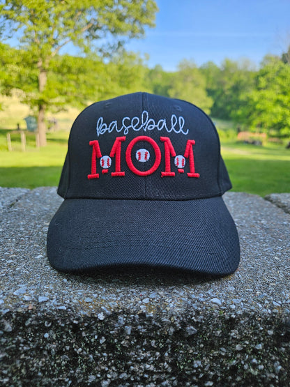 Baseball Mom Hat Customizable Puff Embroidery Cap