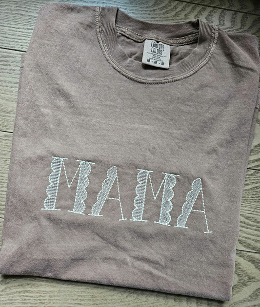 Embroidered Scalloped Mama Tshirt