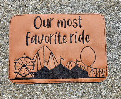 Embroidered Faux Leather Marine Vinyl Stroller Wagon Patch Customizable Amusement Park