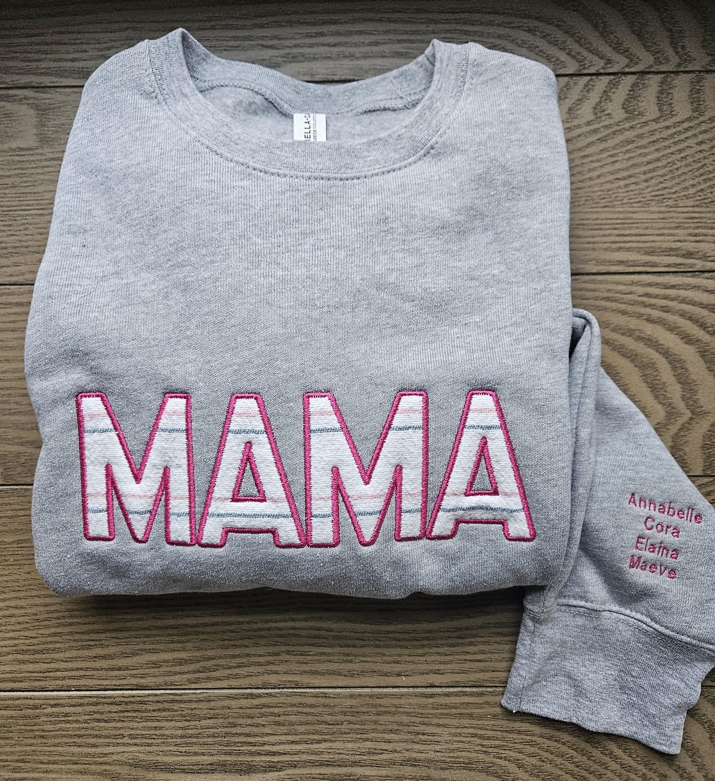 Embroidered Mama Onesie Applique Keepsake Sweatshirt Crewneck