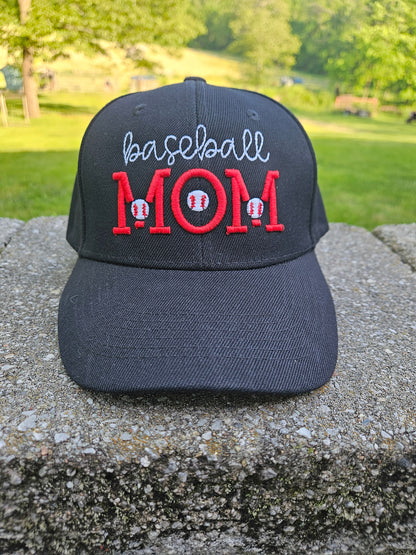 Baseball Mom Hat Customizable Puff Embroidery Cap